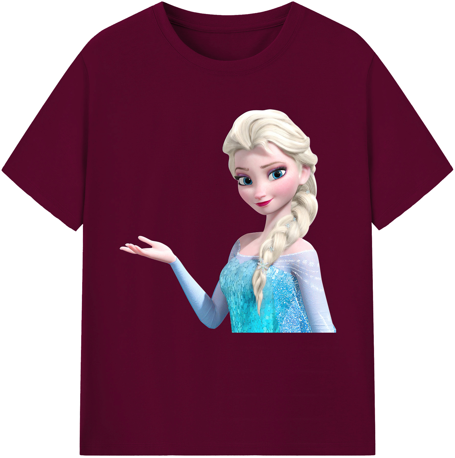 （画像用） アナと雪の女王 アンナ エルサ Frozen Anna Elsa レディースカジュアルプリントTシャツ（綿100％）